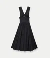 Another Tomorrow Cutout Flared Wrap Dress In Black