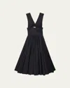 Another Tomorrow Cutout Flared Wrap Dress In Black