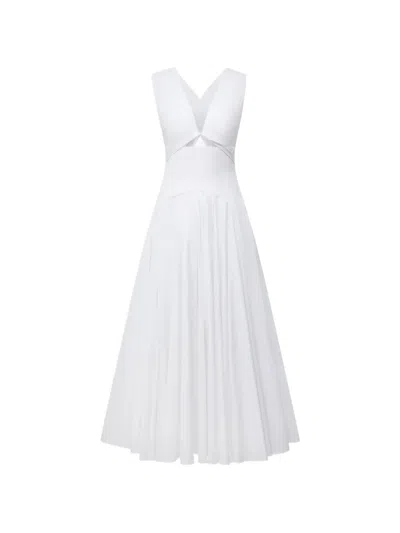 Another Tomorrow Exclusive Cutout Circle Dress In White