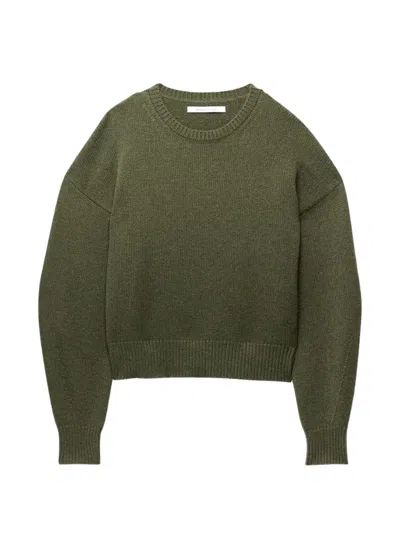Another Tomorrow Recycled-cashmere And Wool-blend Sweater In Green