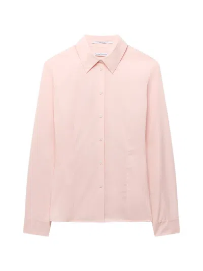 Another Tomorrow Darted-waist Shirt In Pink