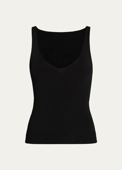 ANOTHER TOMORROW DEEP V KNIT TANK TOP
