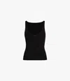 Another Tomorrow Deep V Tank Knit In Black