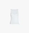 Another Tomorrow V-neck Rib-knitted Tank Top In White