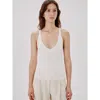 Another Tomorrow Deep V Tank Knit In White