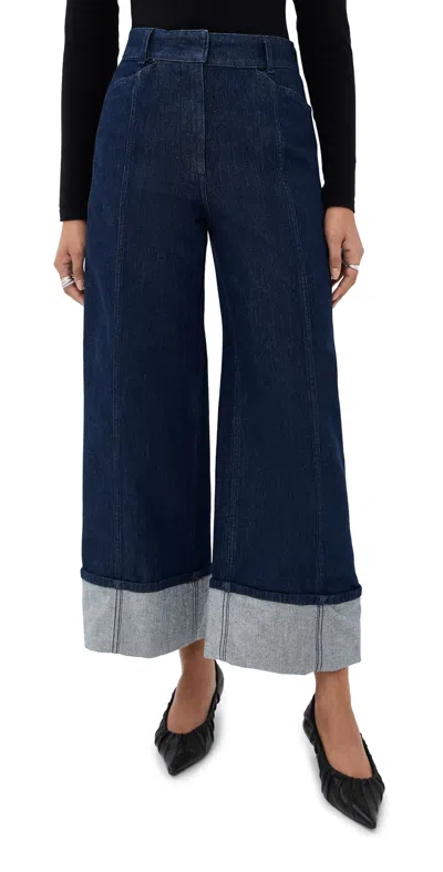 Another Tomorrow Denim Cuff Pants Rinsed In Blue