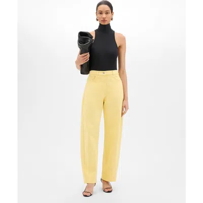 Another Tomorrow Denim Curved Pant In Yellow