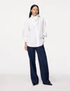 Another Tomorrow Detachable Bandana Blouse In White