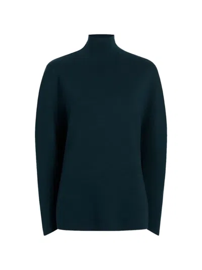 Another Tomorrow Dolman-sleeve Funnel-neck Sweater In Green