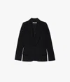 Another Tomorrow Doppio Tailored Blazer Jacket In Black