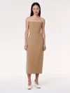 Another Tomorrow Doppio Structured Dress In Hazelnut