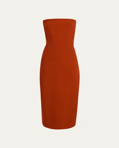 ANOTHER TOMORROW DOPPIO STRUCTURED WOOL MIDI DRESS