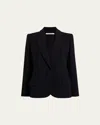 Another Tomorrow Doppio Tailored Blazer Jacket In Black