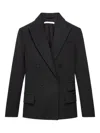 Another Tomorrow Double-breasted Wool Jacket In Schwarz