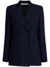 Another Tomorrow Double-breasted Wool Jacket In Blue