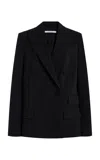 Another Tomorrow Double-breasted Wool Jacket In Black