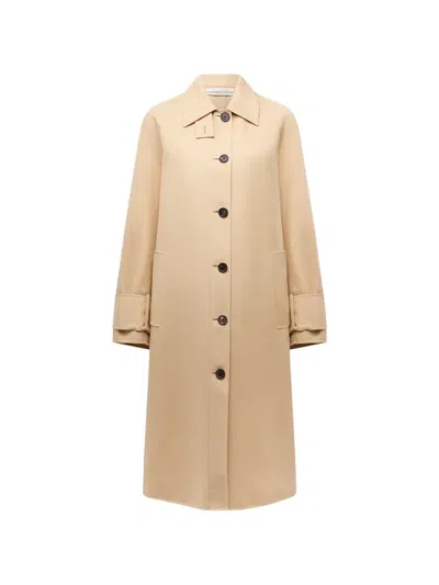 Another Tomorrow Balmacaan Double-face Cotton Long Coat In Brown