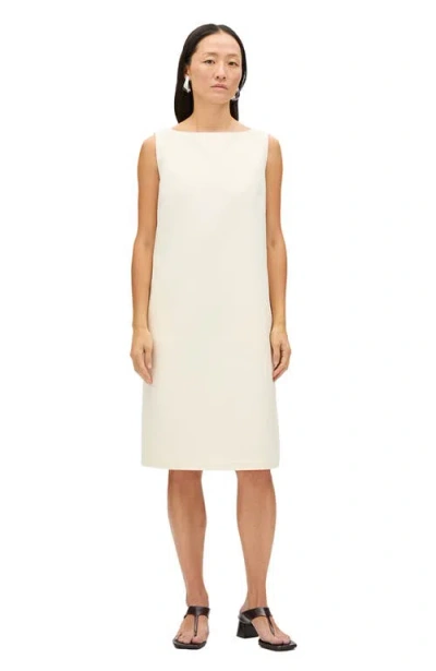 Another Tomorrow Double Face Sheath Dress In White