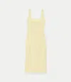 Another Tomorrow Women's Heavy Crêpê Tie-back Sheath Maxi Dress In Lemon