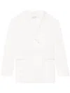 Another Tomorrow Double-breasted Blazer In White