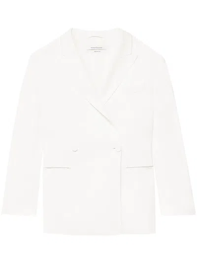 Another Tomorrow Double-breasted Blazer In White