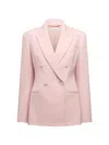 Another Tomorrow Tailored Double Breasted Jacket In Pink