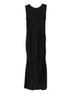 Another Tomorrow Draped-back Dress In Black