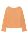 Another Tomorrow Draped Knit Sweater In Orange