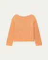 Another Tomorrow Draped Knit Sweater In Papaya