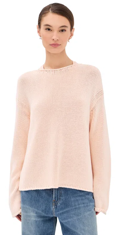 Another Tomorrow Draped Knit Sweater Quartz In Pink