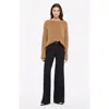 Another Tomorrow Draped Knit Sweater In Toffee
