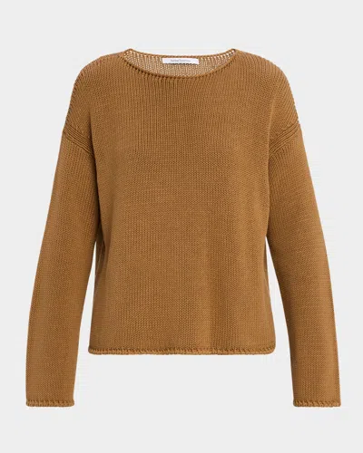 Another Tomorrow Draped Knit Sweater In Toffee