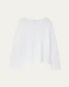 Another Tomorrow Draped Knit Sweater In Blue