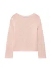 Another Tomorrow Draped-knit Oversized Sweater In Pink