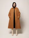 Another Tomorrow Drawstring Coat In Vicuna