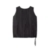 Another Tomorrow Drawstring Trapeze Top In Black