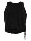 Another Tomorrow Drawstring Top In Black