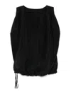 Another Tomorrow Drawstring Top In Black