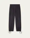 Another Tomorrow Drawstring Track Pants In Black