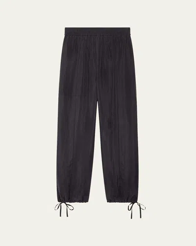 Another Tomorrow Drawstring Track Pants In Black