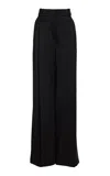 Another Tomorrow Exclusive Pleated Satin Wide-leg Pants In Black