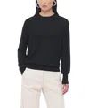 Another Tomorrow Featherweight Crewneck Sweater In Black