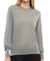 Another Tomorrow Featherweight Sheer Wool Sweater In Gray