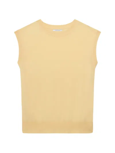 Another Tomorrow Featherweight Sheer Top In Yellow