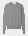 Another Tomorrow Featherweight Sheer Wool Sweater In Grey