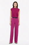 Another Tomorrow Wool Crewneck Sweater In Magenta