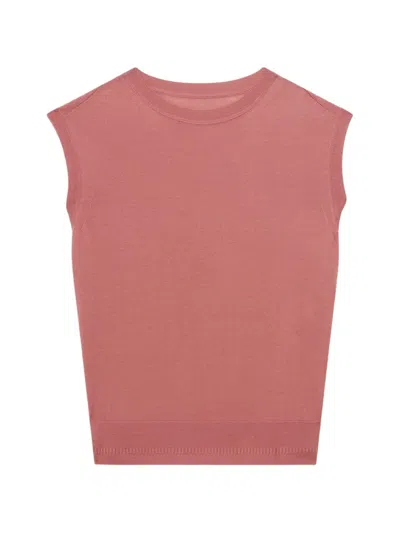 Another Tomorrow Featherweight Sleeveless Top In Pink