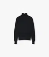 Another Tomorrow Featherweight Wool Turtleneck In Black