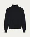 Another Tomorrow Featherweight Wool Turtleneck In Black