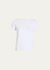 Another Tomorrow Fitted Cotton Tee In White
